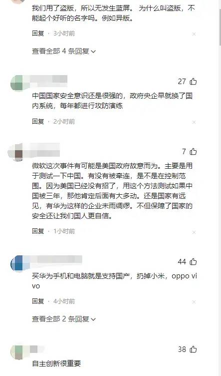 厉害！微软蓝屏风暴来袭，中国公共服务为何岿然不动？评论区沦陷