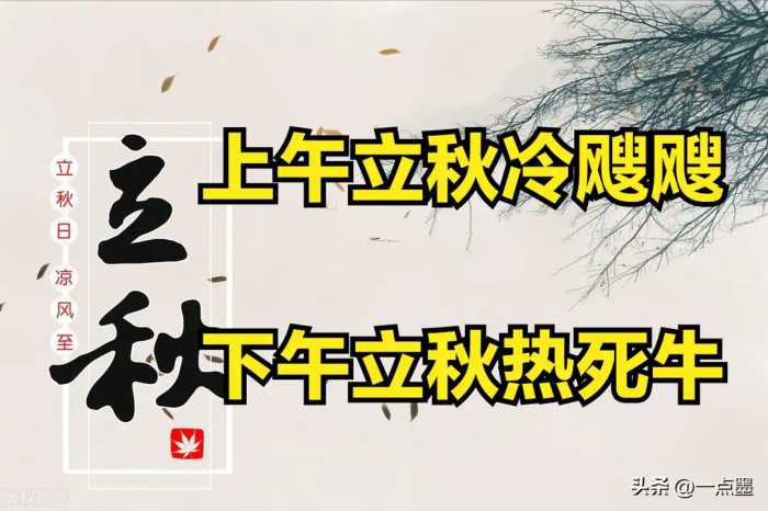 “上午立秋冷飕飕，下午立秋热死牛”，今年立秋几点，有啥特点？